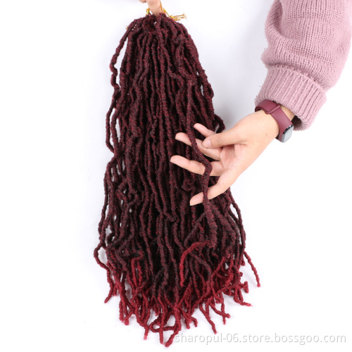 Faux locs 12inch 18inch 24inch length Synthetic Ombrewavy Faux locs Crochet hair braid